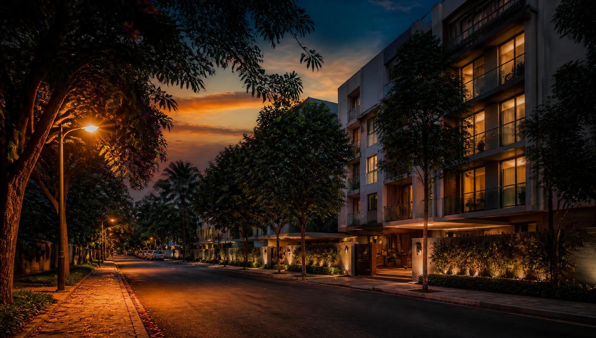 Indiranagar, Bangalore at twilight